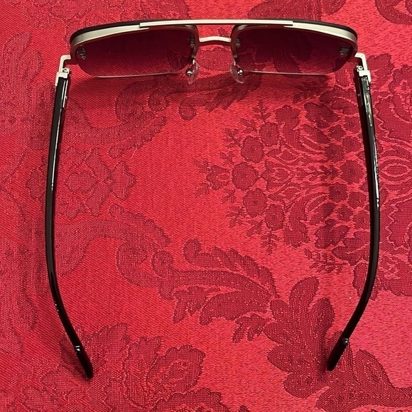NWOT John Varvatos Square Metal Frame Rimless Sunglasses Smoky Gradient Lens - Picture 7 of 14